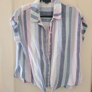 Striped button down with tie